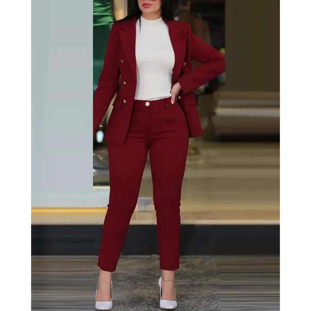 Slim fit Blazer en Broekenset voor Dames