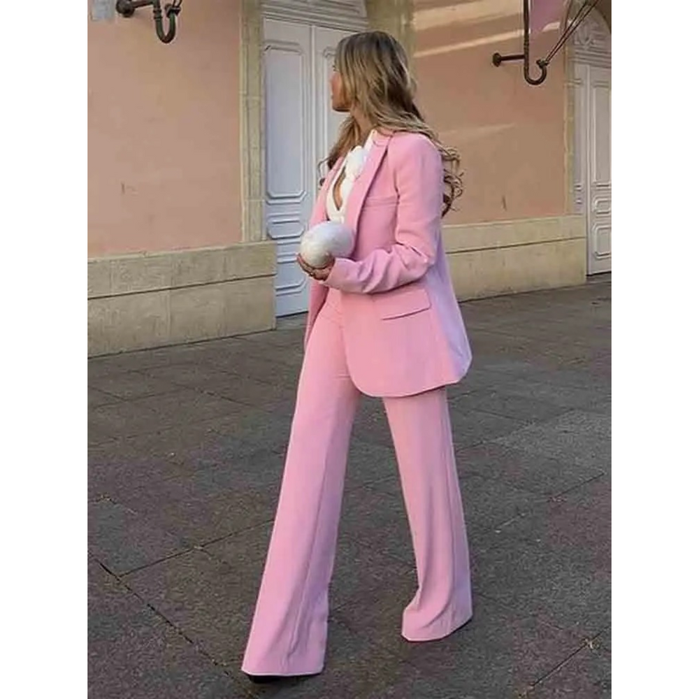 Roze Blazer en Broekenset voor Dames