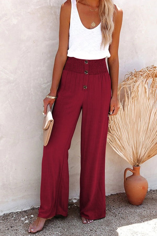 Casual Hoge Taille Palazzo Broek voor Dames