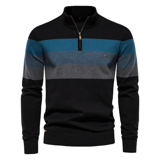 Gestreepte Half Zip Trui voor Heren - Xeno