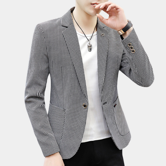 Geruite Blazer met Zakken voor Heren
