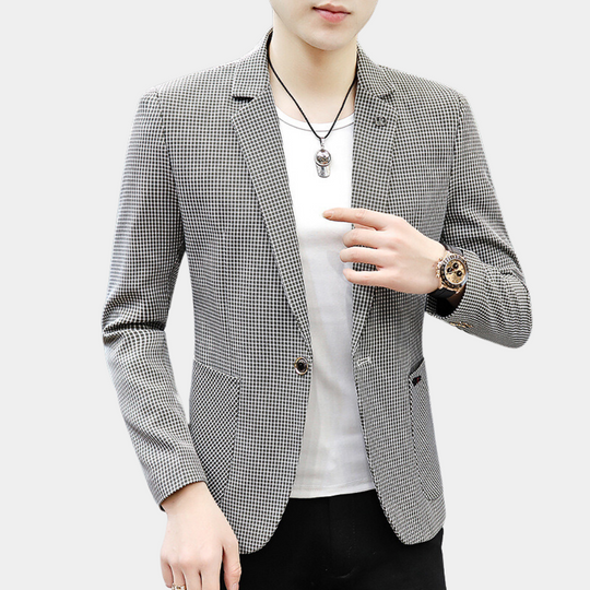 Geruite Blazer met Zakken voor Heren