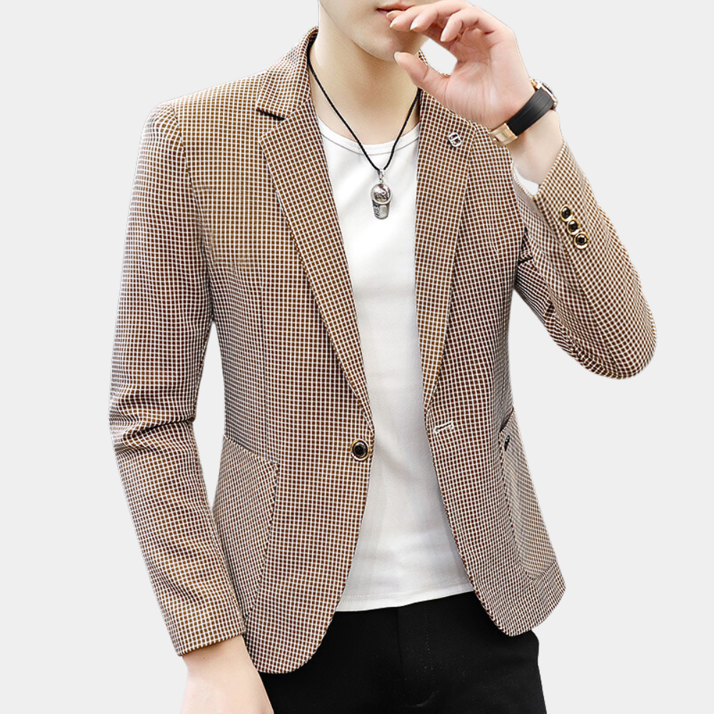 Geruite Blazer met Zakken voor Heren
