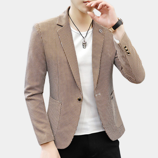 Geruite Blazer met Zakken voor Heren